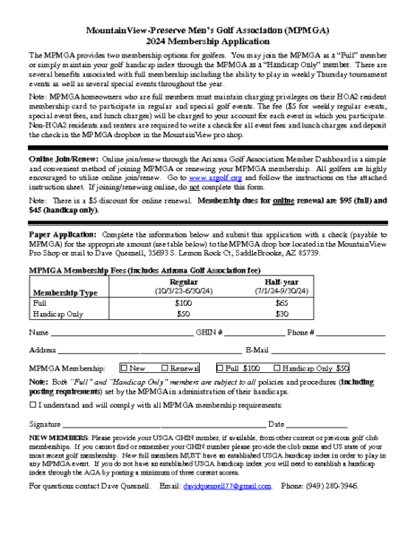 MPMGA Membership Application – 2024